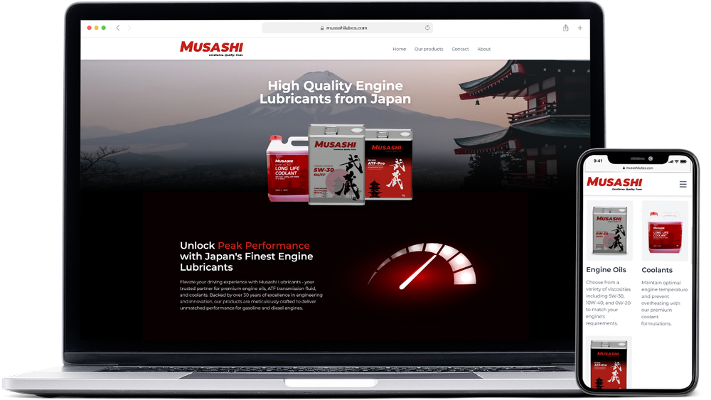 Screenshot of project: Car Engine Lubricants Landing Page