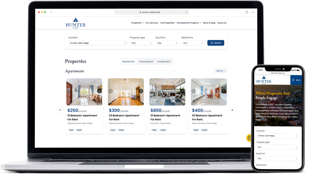 Screenshot of project: Real Estate Listing Website